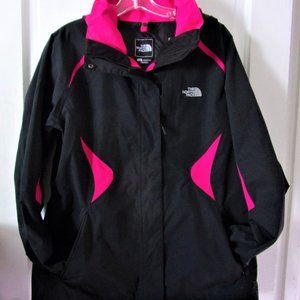 THE NORTH FACE WINDBREAKER HY-VENT HOODIE JACKET Size L Black Pink Waterproof